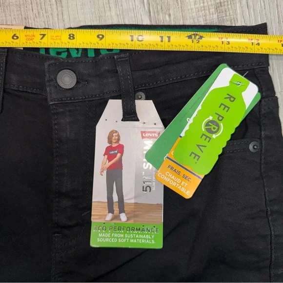 Levi's 511 Slim Stretch Fit From Hip Through Ankle Adjustable Boy 16R 28x30black - Picture 4 of 10